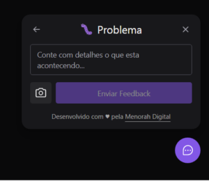 Widget de Feedback - Tela Problema