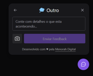 Widget de Feedback - Tela Outro